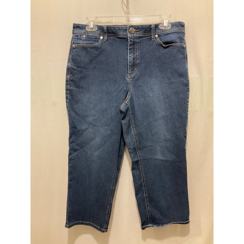 Christopher & Banks Womens Size 8 Dark‎ Wash Denim Capri Jeans High Rise Crop
